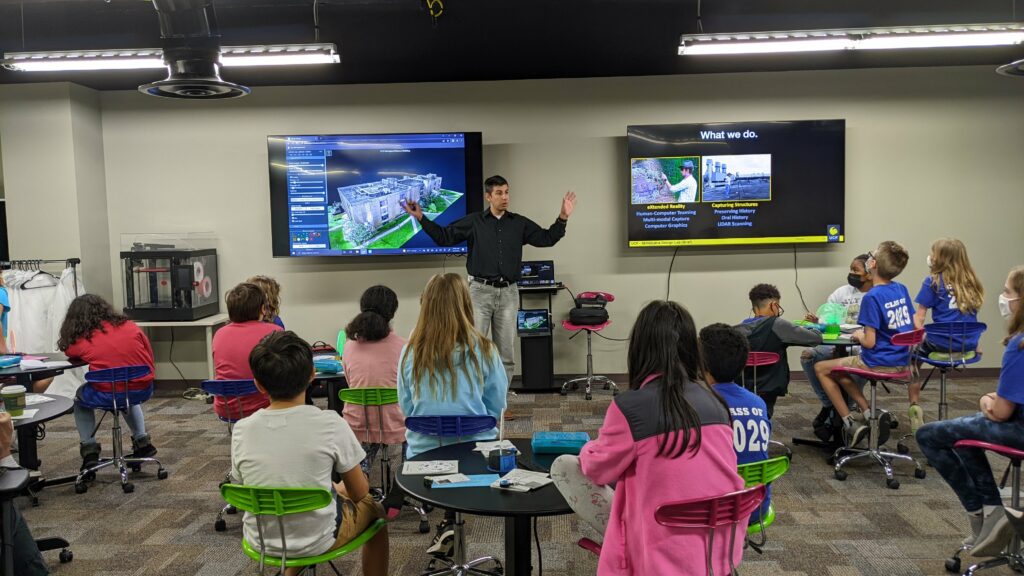 Dr. Kider presenting SENSEable projects to STARBASE children