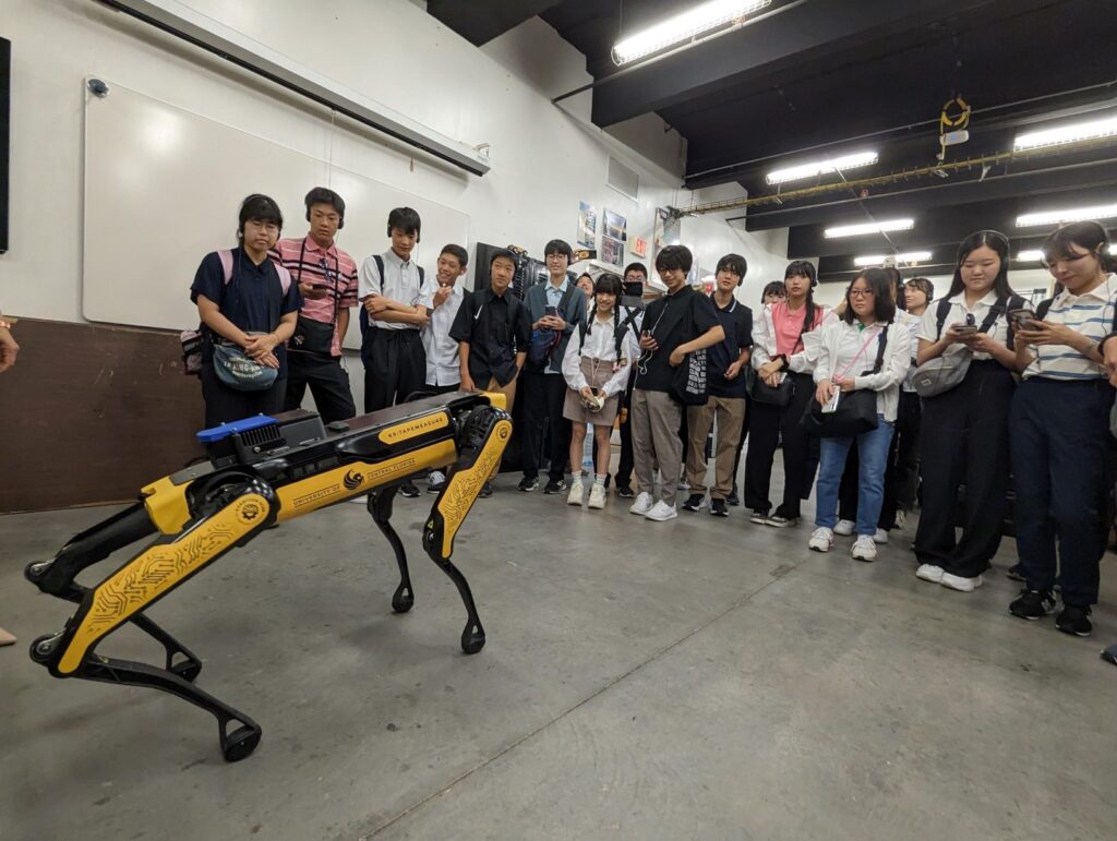 Students are introduced to TapeMeasure, our robot dog.